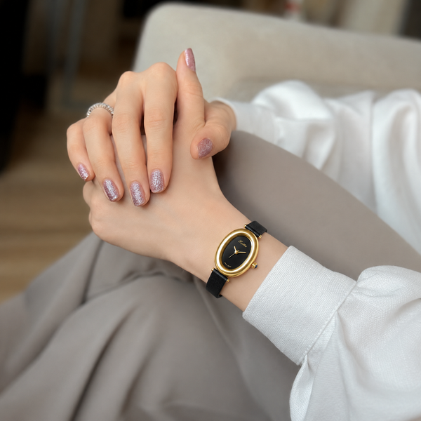 Classic Leather Oval Watch