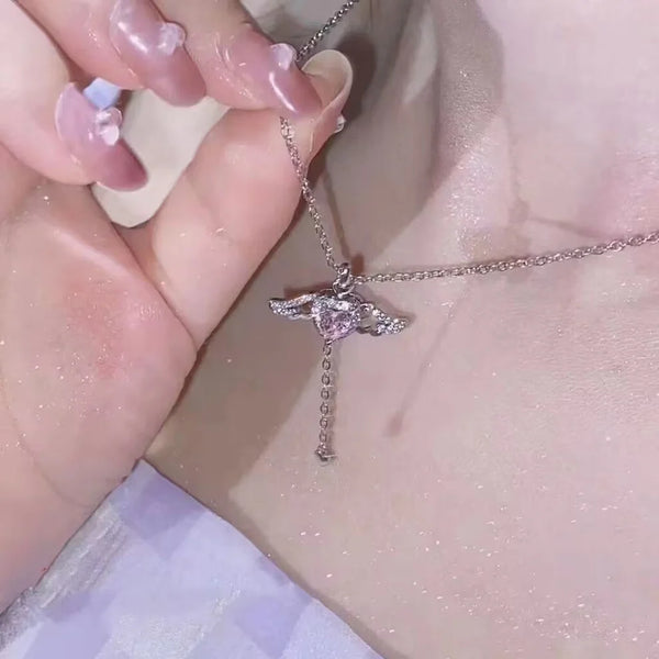 Heart Crystal Silver Necklace