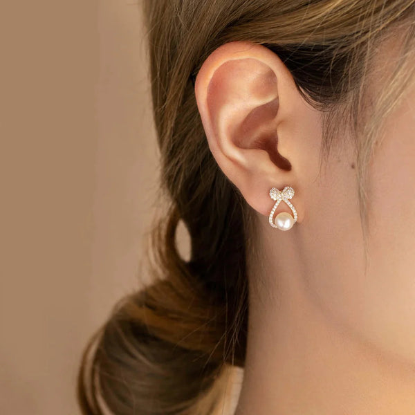 Pearl Bow Earrings