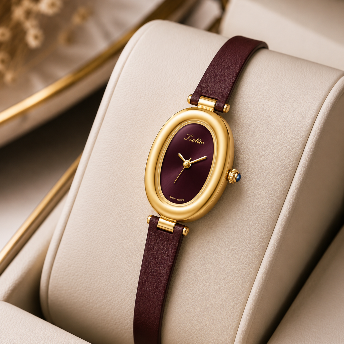 Classic Leather Oval Watch