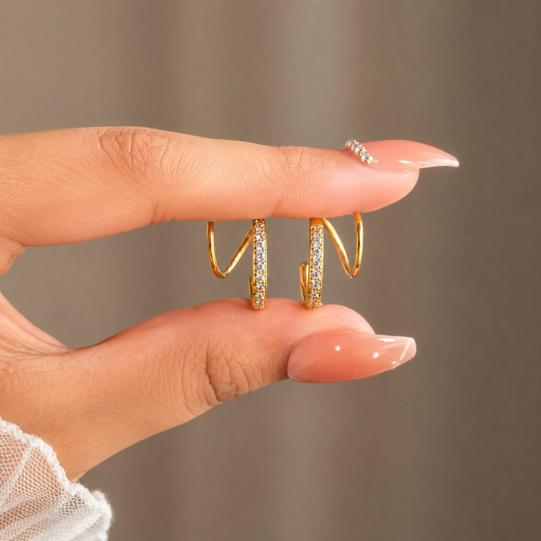 2-in-1 Fake Piercing Earrings