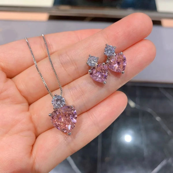 Pink Crystal Heart Set
