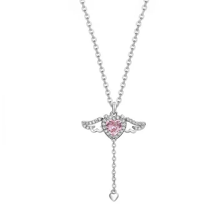 Heart Crystal Silver Necklace